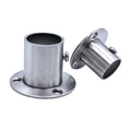 Stainless Steel Flange Tube Pipe Support Holder for Wardrobe Adjustable Pipe Bracket Round Tube Holder