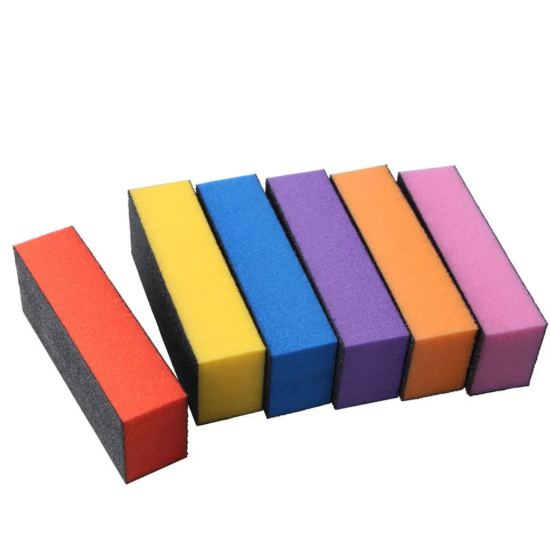 Sponge Block Nail File  7 Colors Customs Private Label New Design Sponge Nail Buffer File Blocks Sanding Polishing Third-sided