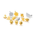 Hot Sale PVD Gold Plated Rose Maple Leaf Irregular Stainless Steel Earring Findings Earrings Jewelry Accessories