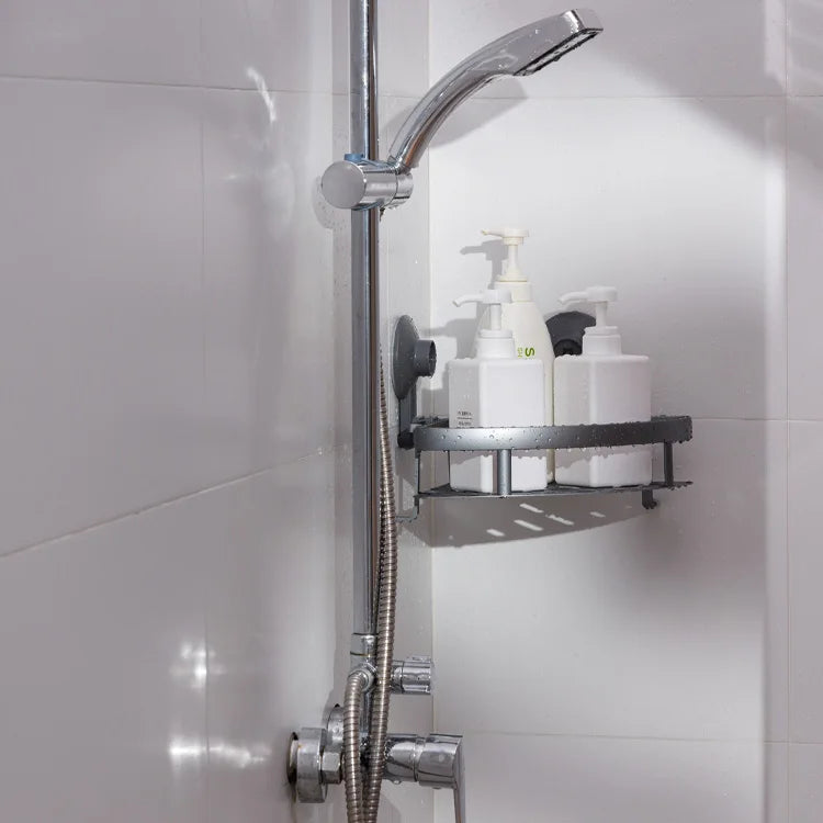 Bathroom Organizer NO Drilling Shower Caddy Kitchen Bathroom Shelf Rack Bathroom Basket Shelves Steel Corner Shelf