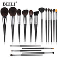 Professional Makeup Brush Set with Black Ebony Handle High Quality Natural Badger Hair Makeup Brushes Customized Logo