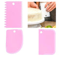 3pcs PP Cake Smoother Scraper Comb Set Essential Icing Cream Scrapers Reusable Eco-Friendly Baking Tools