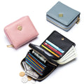 Zip Round Front Pocket Id Credti Card Holder Luxury Wholesale Mini Hand Clutch Genuine Leather Purse Ladies Wallet