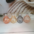 10ml Pink/Orange/Grey/Blue Colored Round Glass Roll on Bottle with Shiny Gold Color Lid Cap