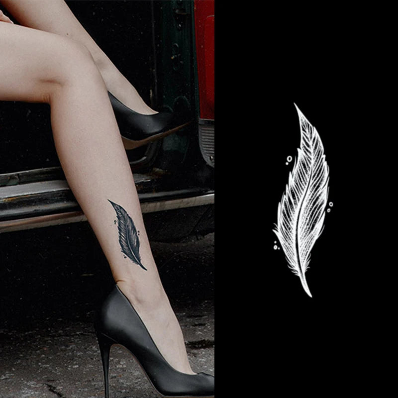 Lasting 15 Days Semi-Permanent DIY Tattoo Sticker Gun Snake Inspiring Quotes & Non-Toxic Flower Plant Temporary Feature