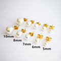 Luxury Wholesale Simple Fashion Jewelry Women Gold Plated Stainless Steel Pearl Stud Earrings