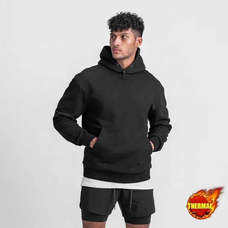 Custom Thermal Mens Pullover Hoodie Kangaroo Pocket Men's Hoodies & Sweatshirts Plus Size Pullover Sweat Shirt Gym Hoodies