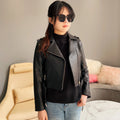 Luxury Clothing Autumn Custom Outdoor Winter Jackets Black Motorcycle Women Sheep Leather Coat
