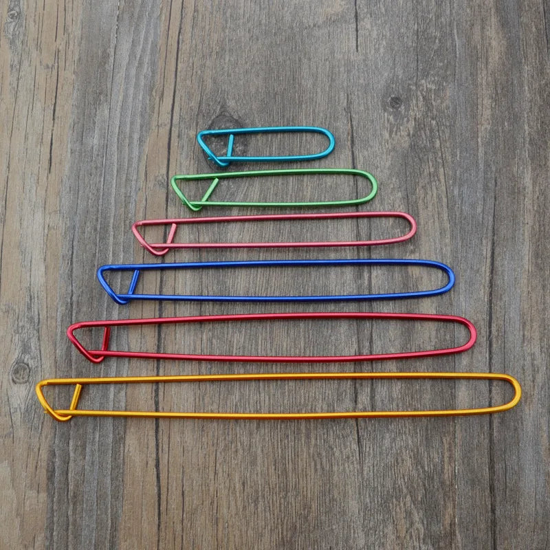 6pcs/set Yarn Stitch Holder Set Crochet Knitting Needle Stitch Holder Kit Aluminum Safety Pins  for Blankets Scarves Quilts
