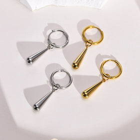 18K Gold Plated Stainless Steel High Polished Waterproof Tear Drop Earrings Wholesale Bulk for Women Jewelry