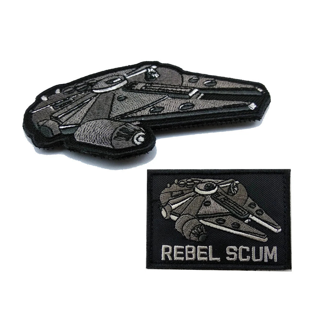 REBEL SCUM Millennium Falcon Armband Morale Hook and Loop Badges Embroidered REBEL SCUM Patches