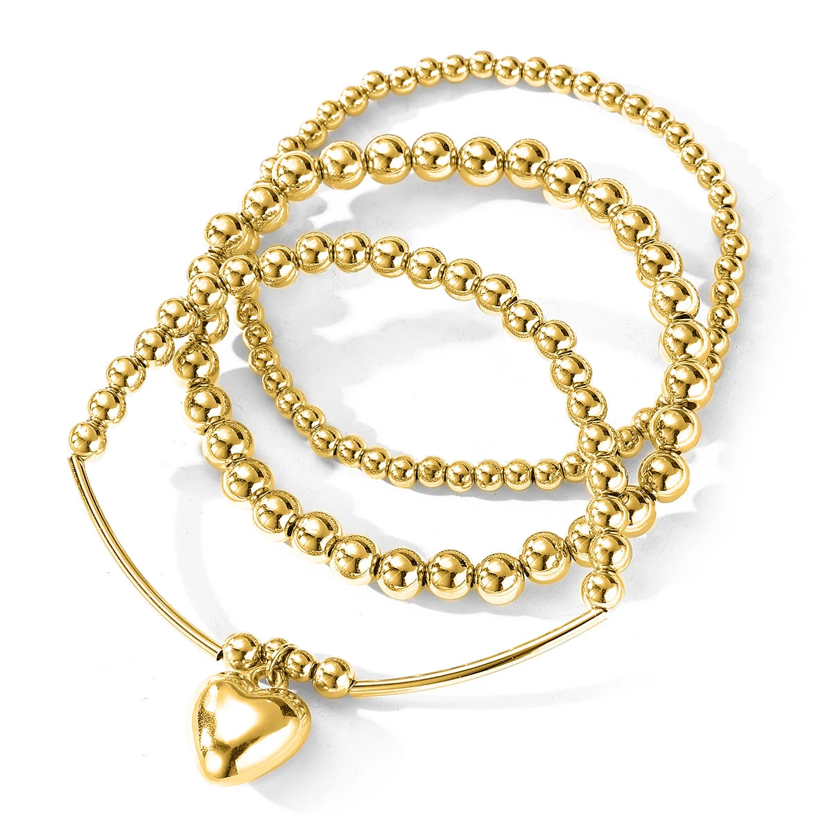3Pcs/Set New Design Heart Shaped Ball Bracelet Set