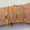 Ilona Women's Vintage Stainless Steel Bracelet Set New Design Bangle in Multiple Shape 18K Gold Plated Fashion Jewelry Wholesale