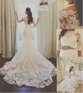 AL1414 Pure White Train Civil Wedding Dress Mermaid Lace Crystal Decor Ruffles Factory Wholesale New for 2025 Summer Weddings