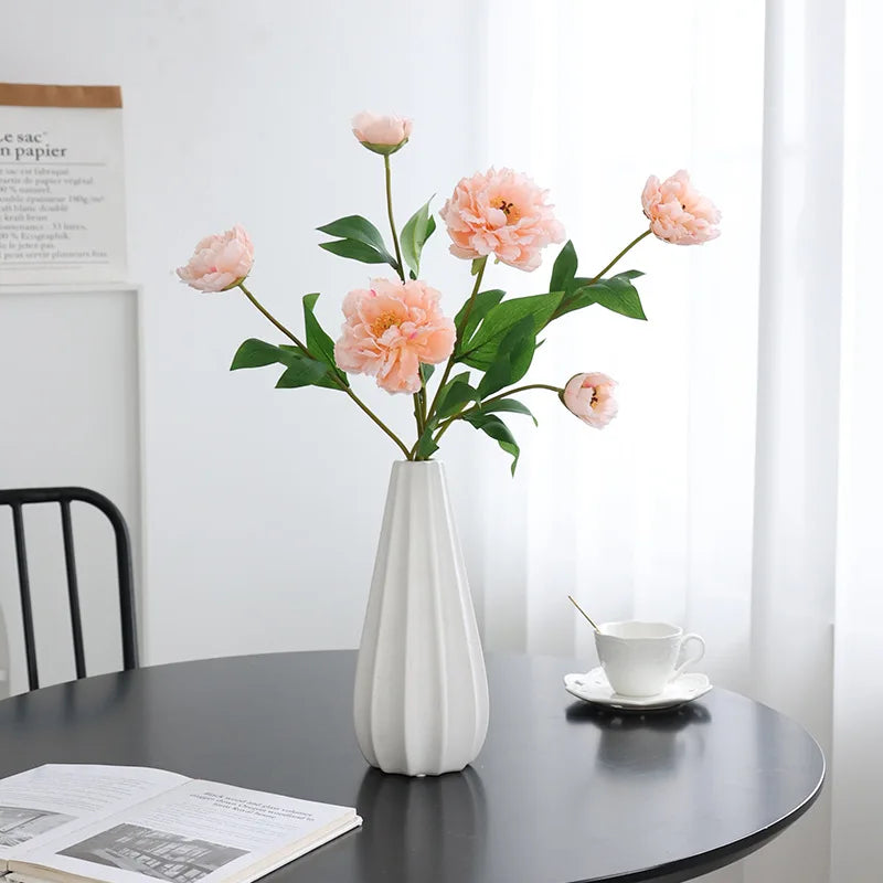 High Quality 3 Heads Artificial Silk Peony Flowers for Wedding Table Centerpiece Party Home Decoration