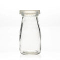 Wholesale Round Empty Storage Milk Pudding Bottle Glass Yogurt Jars with Lid