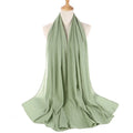 Chiffon Head Scarf Seersucker Gauze Long Chiffon Scarf Pure Color Hijabs for Women