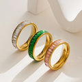 Non Fading Waterproof Jewellery Zircon Rings for Women Engagement Ring Minimalism Stainless Steel Accessories