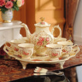 European Style Tea Set Luxury Flower Ceramic Coffee Tea Set Teapot Set