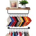 Wall Mount Metal Hat Organizer with Shelf for Bathroom Closet Storage Baseball Cap Rack and Hat Hanger