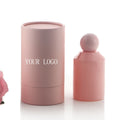Custom Your Logo Empty Cosmetic Packaging Glossy Pink Spray Color 100ml Perfume Bottle With Crimp Sprayer Ball Lid Paper Box