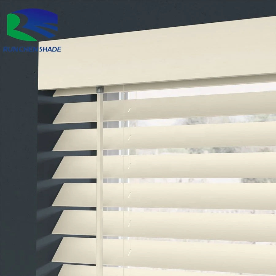 Built-In Manual PVC Venetian Wood Blind Electric Fauxwood for Everyday Use Plain Technique for Home