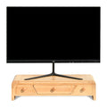 Youlike Bamboo Monitor Standing Type Desk Shelf Wooden Drawer Organizer with Storage for Living Room Office Space