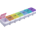 Weekly Pill Organizer Travel Unique Open Design Large Compartments 7 Day Blue Plastic Pill Box Case