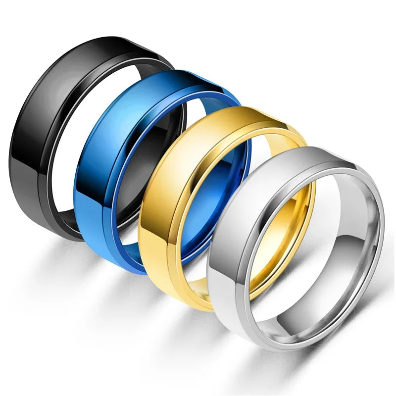 New Arrival Simple Wedding Band Matte Black Men Wholesale Stainless Steel Ring Good Quality Mens Stainless Steel Rings