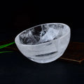 Hand-Polished Natural White Crystal Bowl Ornament Office Desktop Mascot Decoration