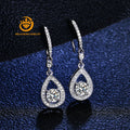 1CT Waterdrop Chic Drop Earrings 925 Sterling Silver with Rhodium Plating Moissanite Jewelry for Women Personalized Gifts