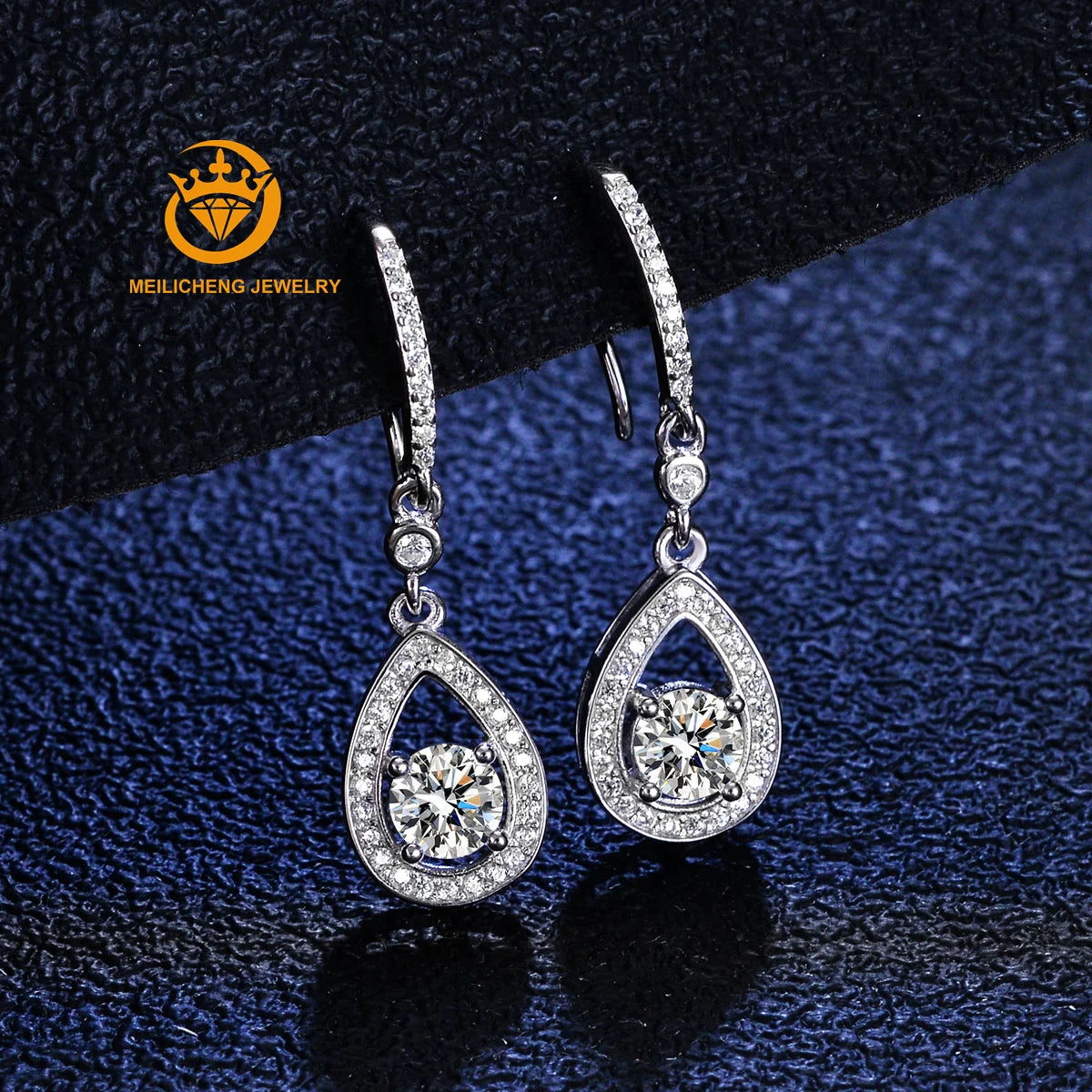 1CT Waterdrop Chic Drop Earrings 925 Sterling Silver with Rhodium Plating Moissanite Jewelry for Women Personalized Gifts