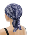 Cotton Doo Rag Cooling Dew Rag HeIment Liner Hat Large Motorcycle Head Wrap Bandana Paisley Pattern Skull Cap for Unisex