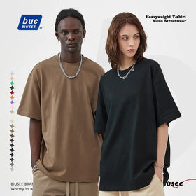 Heavy Cotton Custom Logo Desgin Blank Oversized Drop Shoulder Street Wear O-neck No Shrinking T Shirt