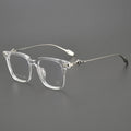 CH8257 Long-distance Black Leopard Print Silver Green Acetate Titanium Eye Glass Frames Optical Fancy Glasses Eyeglasses Frame
