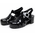 Low Price Summer Clear Crystal Jelly Shoes Ladies Sandals Square Fashion Chunky Heel Women's Jelly Sandals