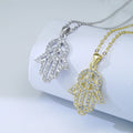 Religious Jewelry Hamsa Hand Pendant 925 Sterling Silver Necklace Fine Jewelry Pendants