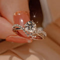 Factory Wholesale High Quality Crown Love Ring 925 Silver Fashion Jewelry Adjustable Ring Moissanite Engagement Charm Ring Women