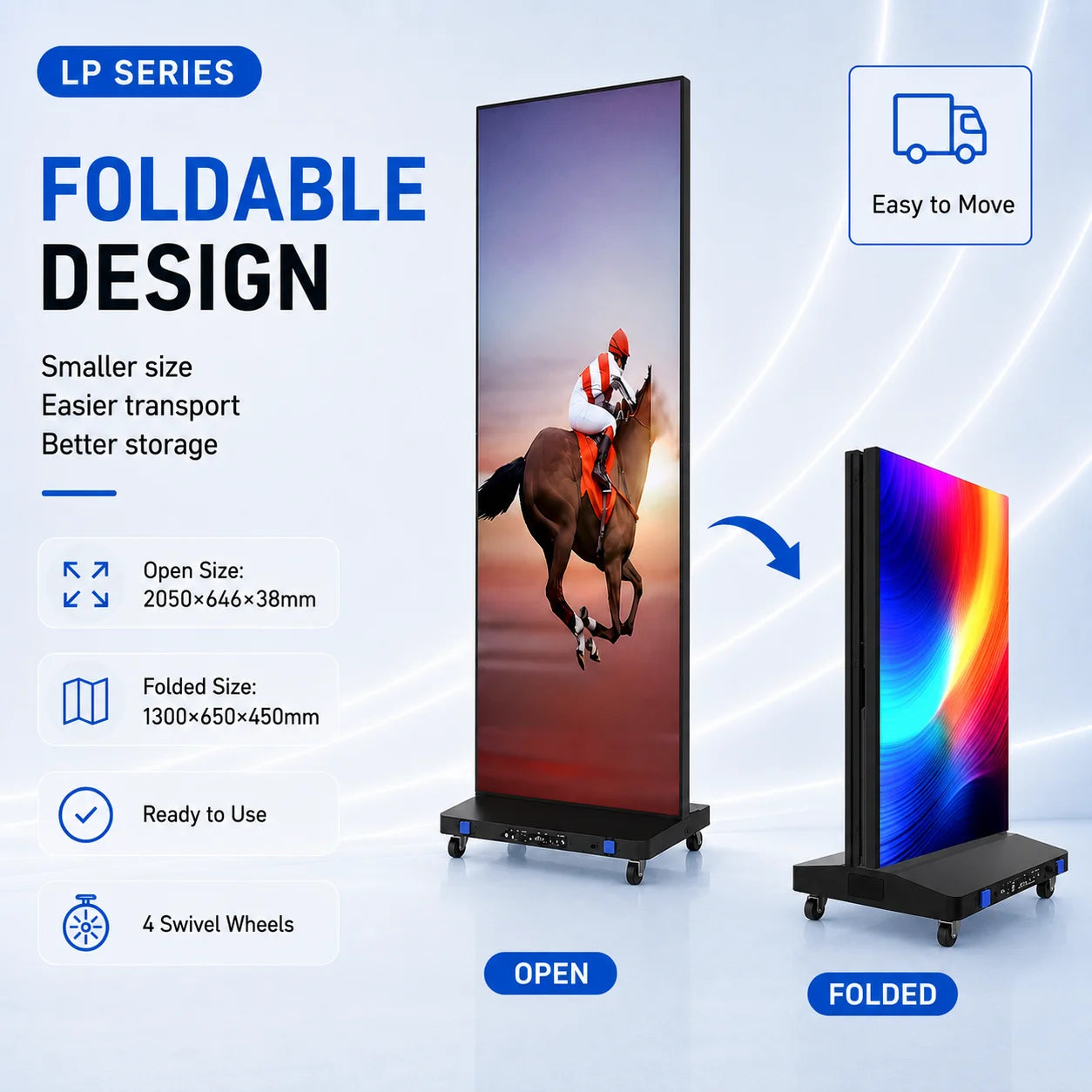 P2.5 Outdoor LED Poster Display Full Color Digital Signage Screen PVD 16 Bit High Brightness 178 Viewing Angle Fixed LED Screen