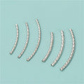 Shiny 925 Sterling Silver Curved Tube Noodle Beads for Jewelry Making