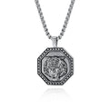 Hip Hop Vintage Man Stainless Steel Geometric tiger Pendant Necklace