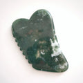 Huiying Natural Moss Agate Face Gua Sha Stone Jagged square Shape Guasha Jade for Face Lifting