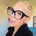 Custom Logo  Vintage Transparent Spectacle Eyeglasses Frame Oversized Cat Eye Optical Glasses Women