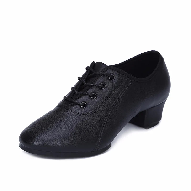 Pointed Tip 3.5cm Genuine Leather Latin Dance Shoes for Men