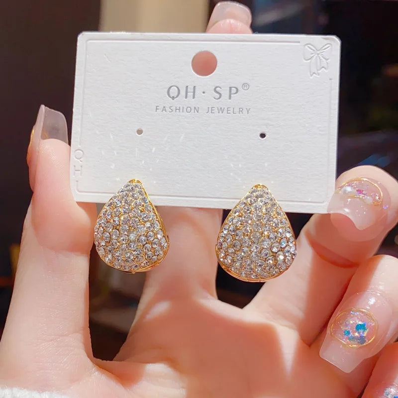 Hot Sale 18K Gold Plated Zircon Diamond Ball Shape Dangle Earrings for Women Jewelry
