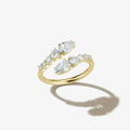 Open Wrap Women Jewelry CZ 925 Sterling Silver Gold Plated Ring