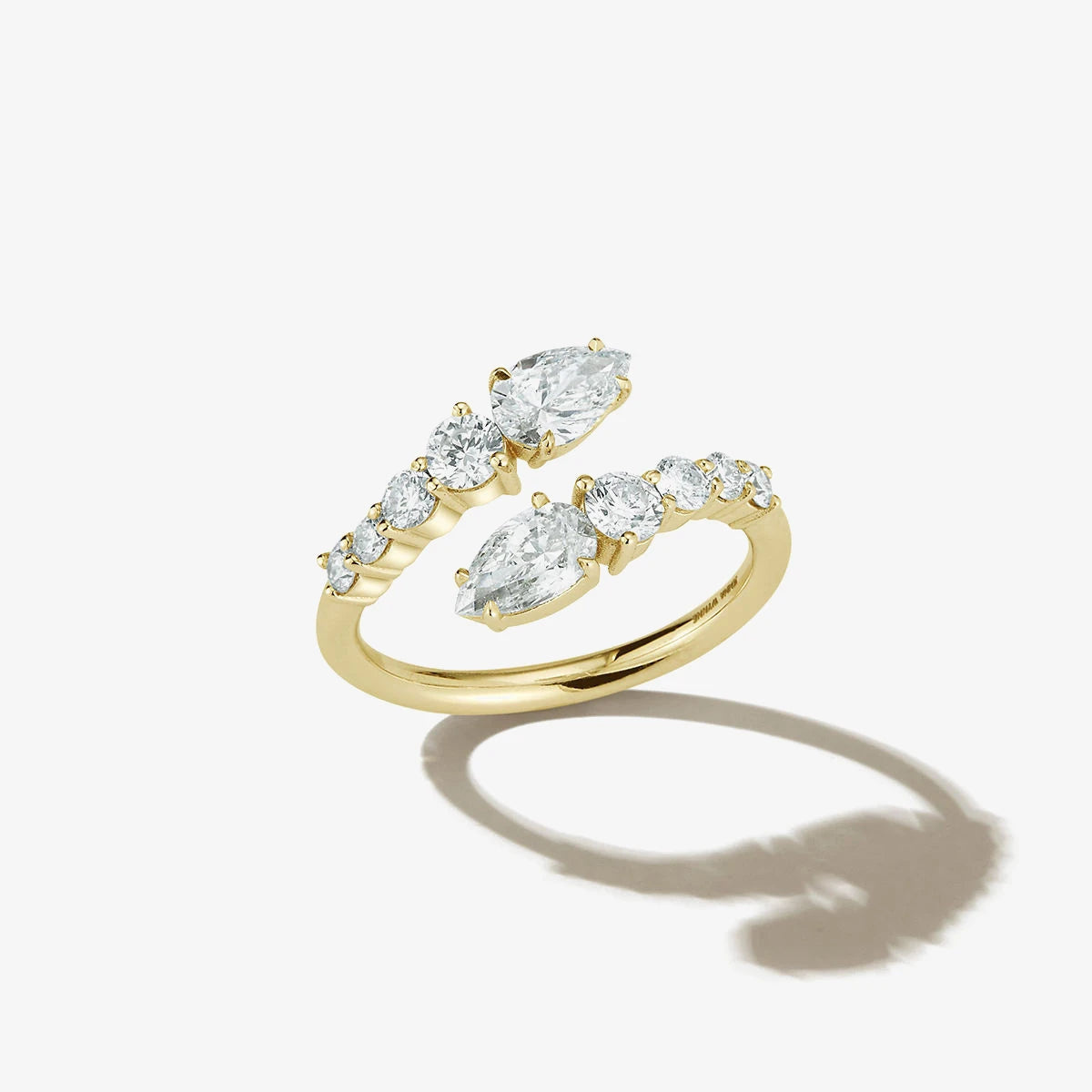 Open Wrap Women Jewelry CZ 925 Sterling Silver Gold Plated Ring