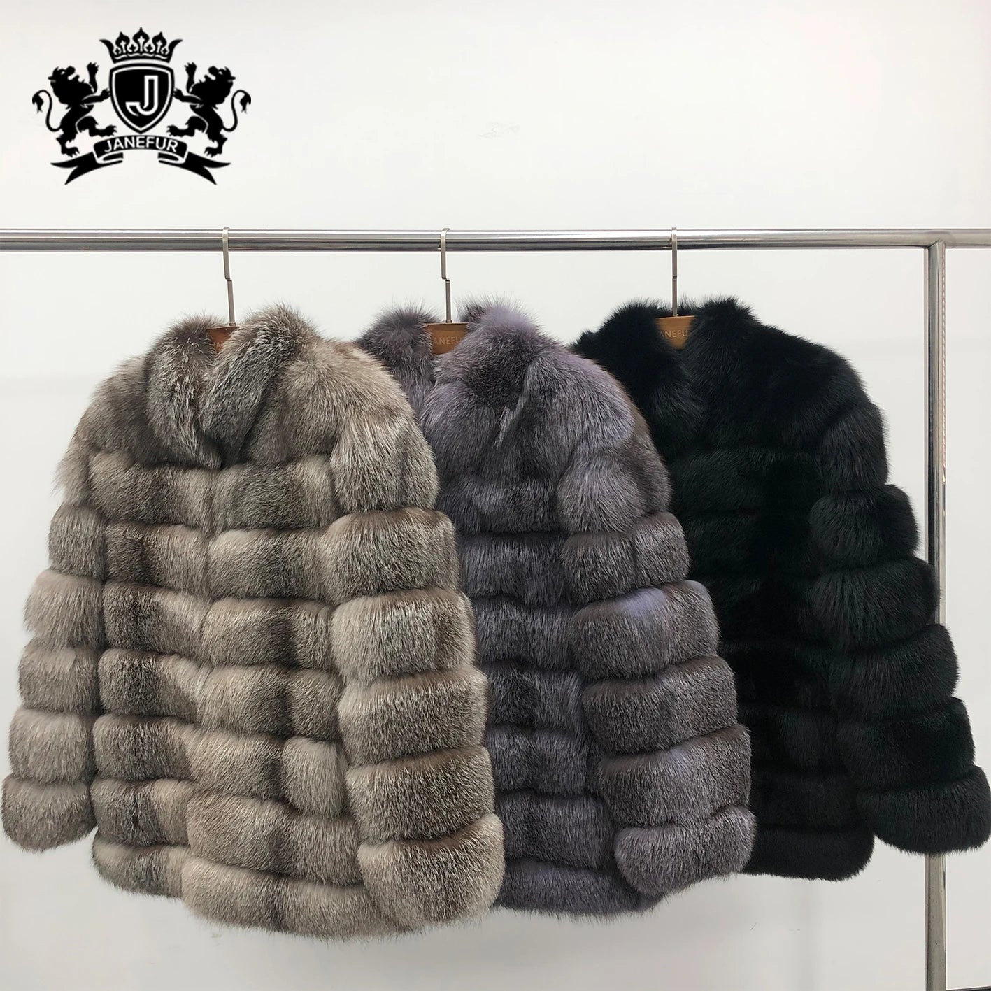 Janefur Men Fox Fur Coat Plus Size Thicken Warm Windproof Long Mens Fur Coats Men Real Fox Fur Overcoat for Sale