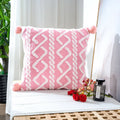 Boho Throw Pillow White Ball Light Luxury Soft and Comfortable Scandinavian Style Pillow Cover Living Room Bedroom Sofa Cushion