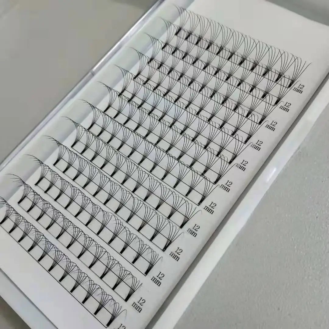 Mega Volume Pre Made Fans Eyelash Extension Heat Bonded Short Stem 5d Premade Volume Fans Eyelash Extension with 0.10mm